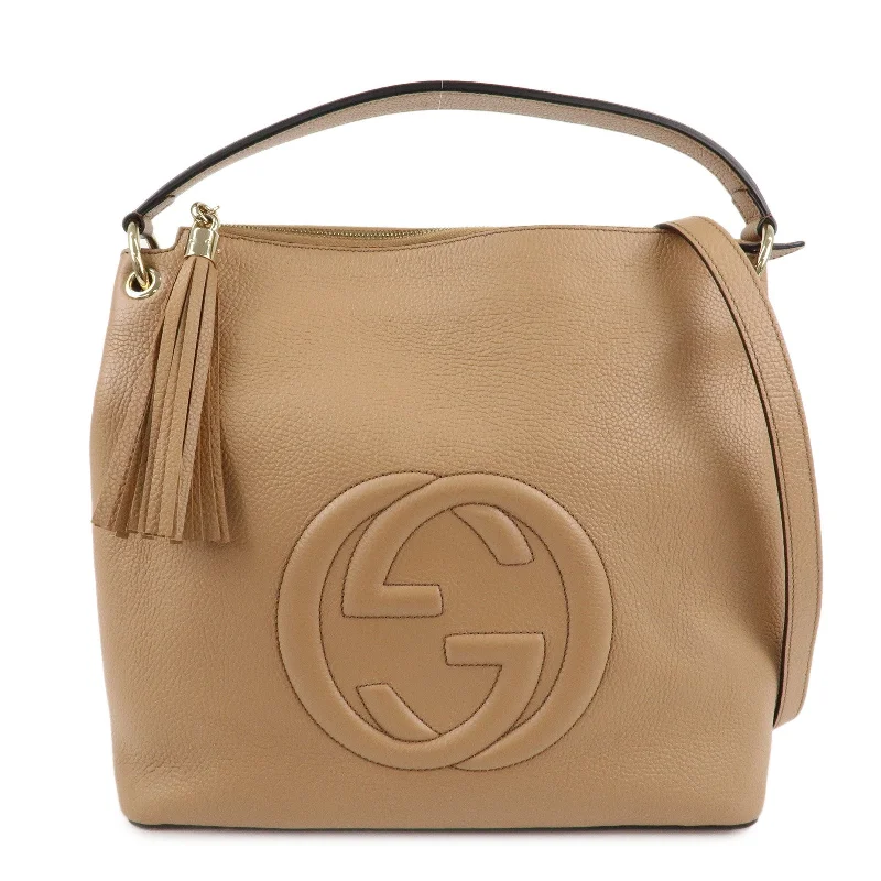 GUCCI SOHO Leather 2Way Bag Shoulder Bag Beige 536194