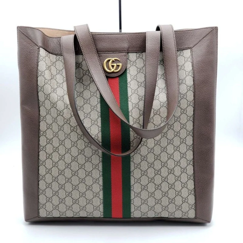 GUCCI Ophidia Brown Canvas Shoulder Bag