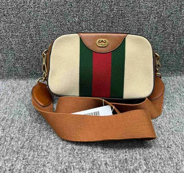 Gucci Brown Supreme Cloth Satchel Bag