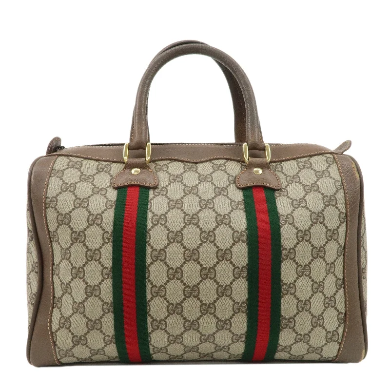 GUCCI Old Gucci Sherry GG Plus Leather Boston Bag 002.98.8