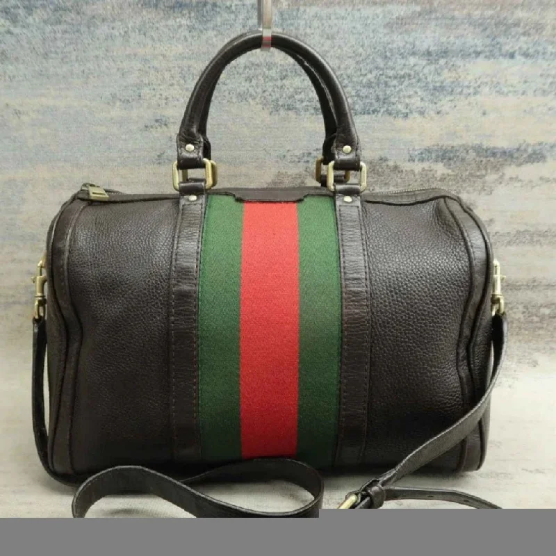 Gucci Boston Brown Leather Satchel Bag