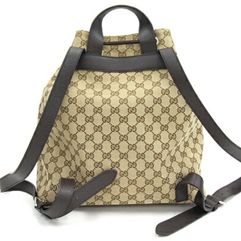 GUCCI Backpack GG Canvas 449175 Beige Leather Men Women