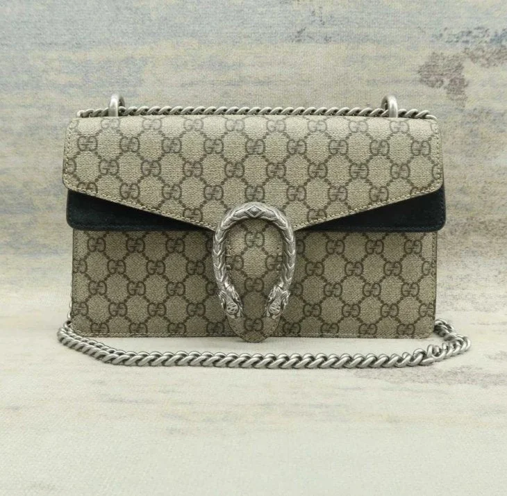 Gucci Dionysus Grey Canvas Shoulder Bag