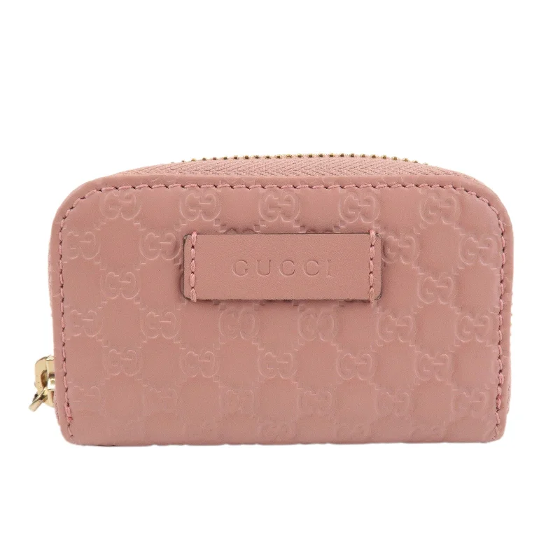 GUCCI Micro Guccissima Leather Mini Coin Case Pink 449896