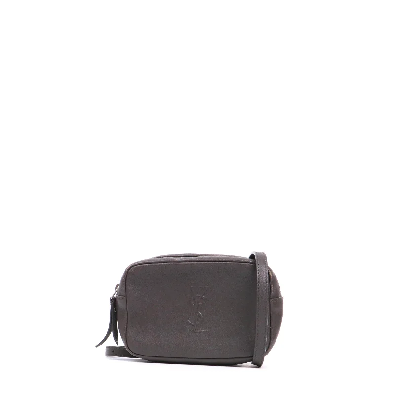 SAINT LAURENT - Sac ceinture Lou Caméra Saint Laurent en cuir lisse gris