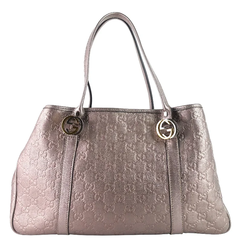 GG Twins Medium Metallic Guccissima Leather Bag