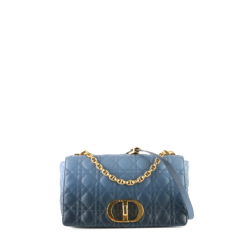 DIOR - Sac à bandoulière Caro large en cuir bleu dégradé édition limitée