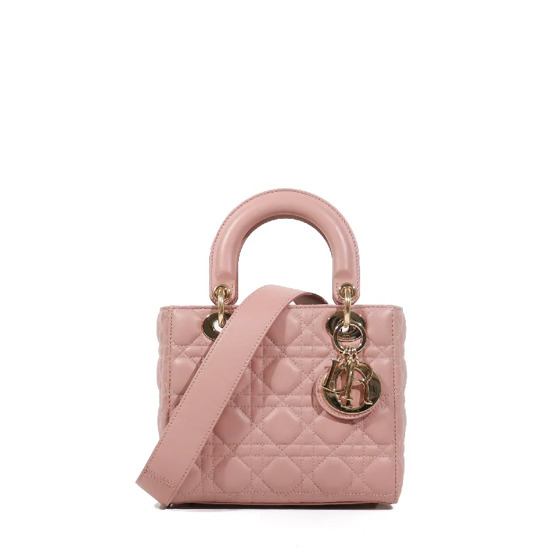 DIOR - Sac à bandoulière Lady Dior My ABCDior small en cuir rose nude