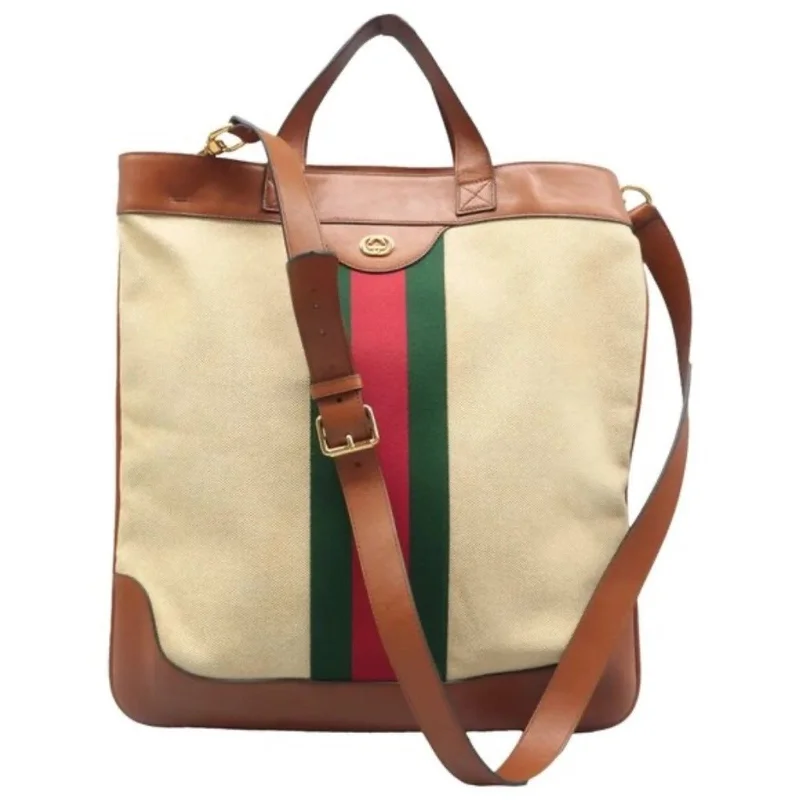 GUCCI Ophidia Beige Cloth Satchel