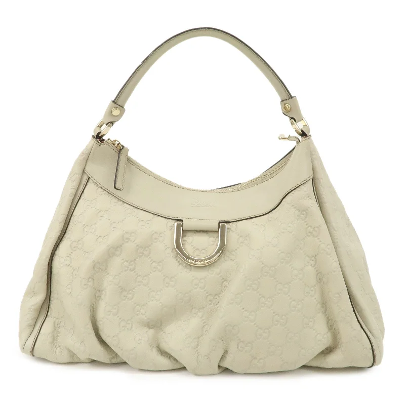 GUCCI Abbey Leather Shoulder Bag Ivory 189833