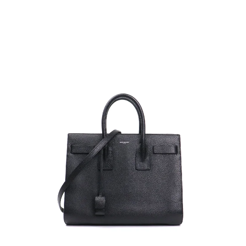 SAINT LAURENT - Sac de Jour Small Saint Laurent en cuir grainé noir