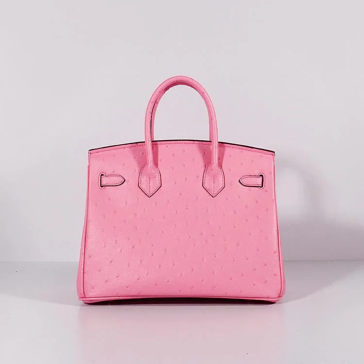 Hermes Birkin 30cm Ostrich Leather With Strap Pink Gold