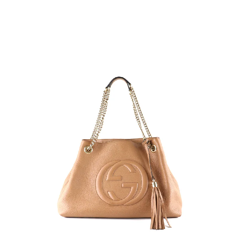 GUCCI - Sac cabas Soho en cuir grainé marron