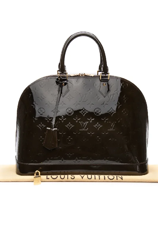 LOUIS VUITTON Dark Brown Alma Vernis GM