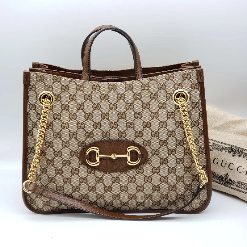 Brand New 1955 Gucci Horsebit Large GG Tote Bag