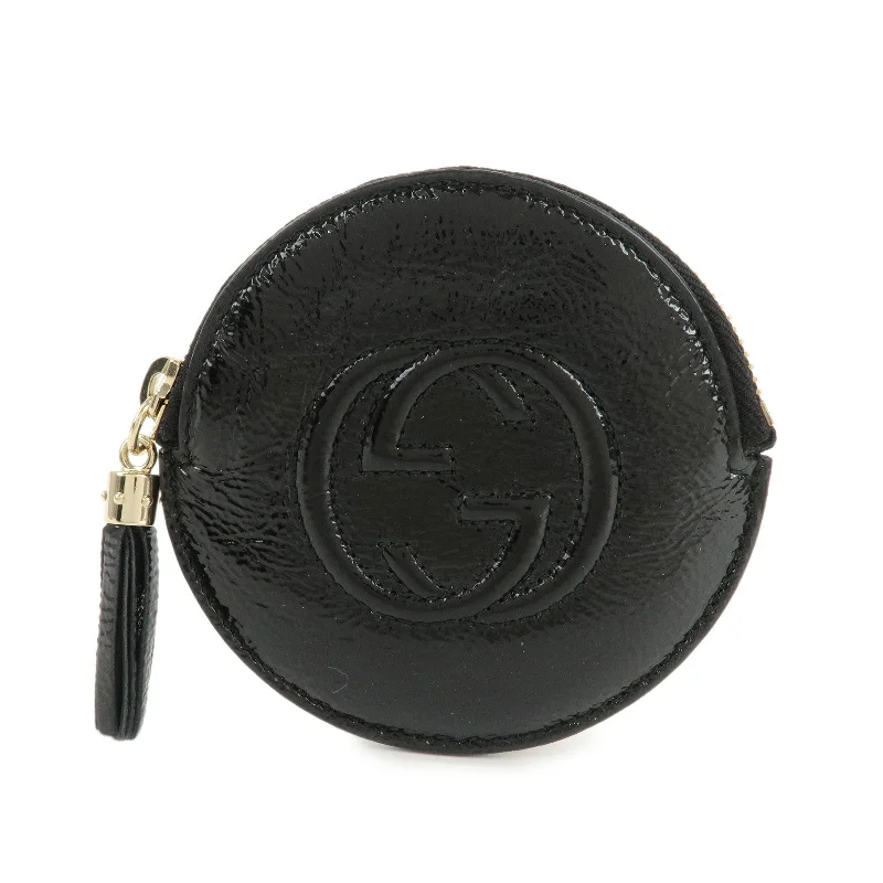 GUCCI SOHO Patent Leather Coin Purse Black 337946