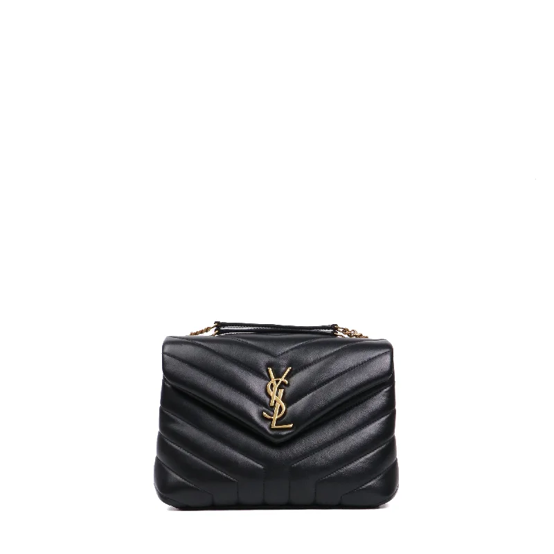 SAINT LAURENT - Sac à bandoulière Loulou small Saint Laurent en cuir matelassé noir