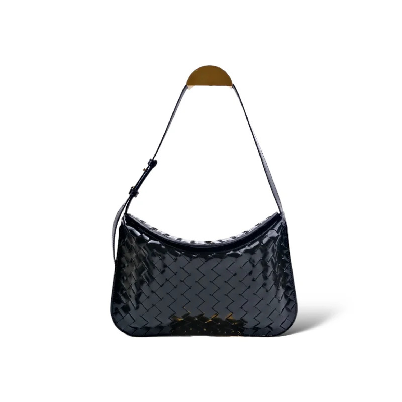 Bottega Veneta Patent Flap Hobo Bag