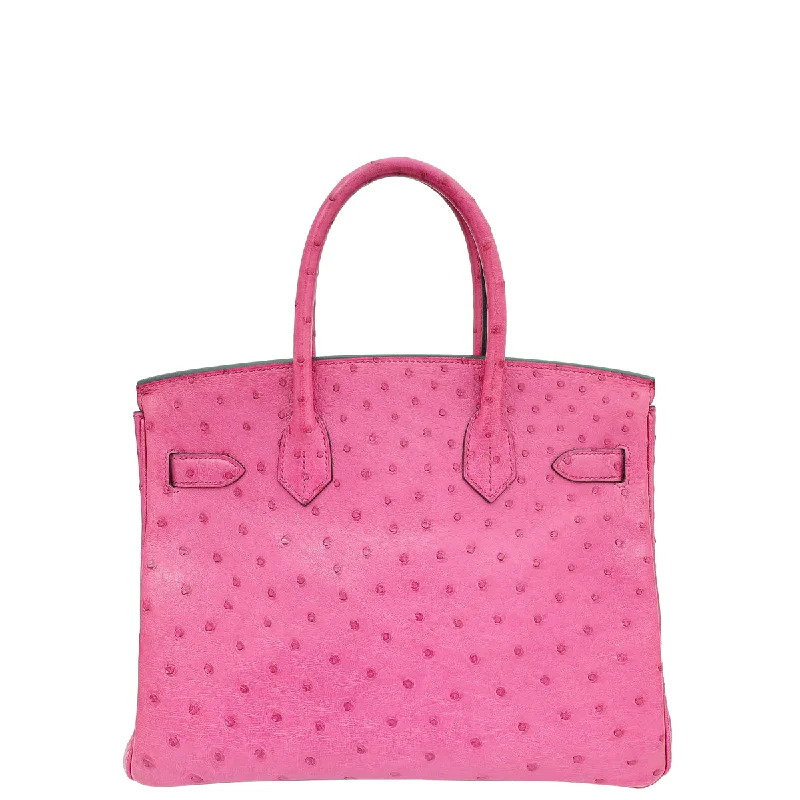 Hermes Fuchsia Ostrich Birkin 30 Bag