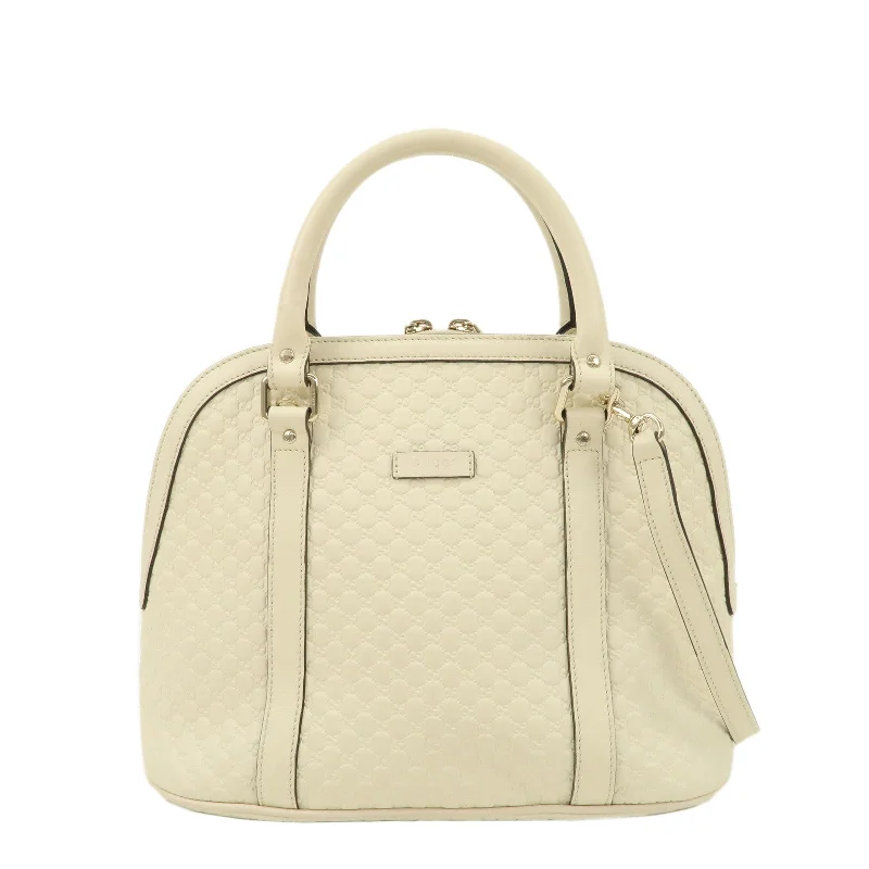 GUCCI Micro Guccissima Leather 2Way Bag Hand Bag Ivory 449663