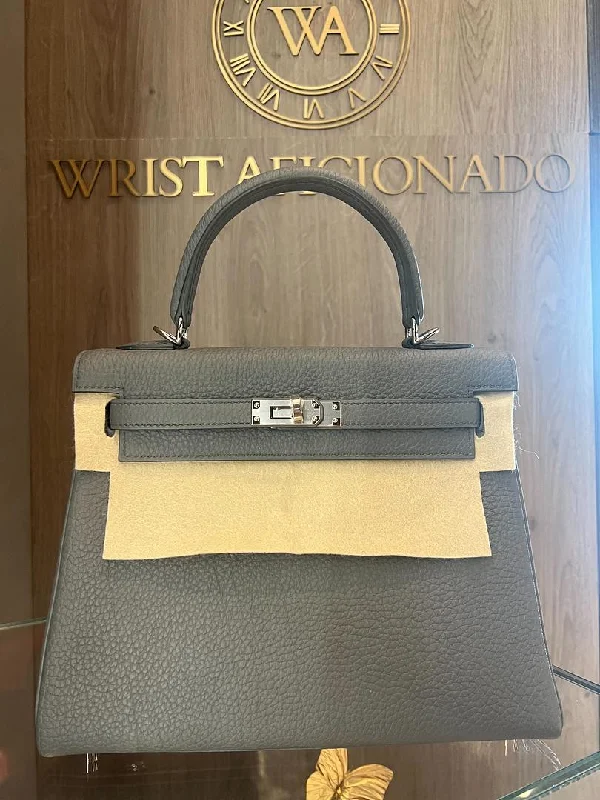 Hermes Kelly II Retourne 25 Veau Togo 63 Vert Amande Palladium Hardware