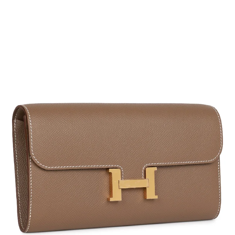 Hermes Constance Wallet To Go Etoupe Epsom Gold Hardware