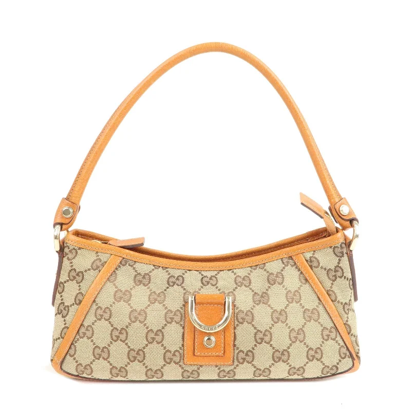 GUCCI Abbey GG Canvas Leather Shoulder Bag Beige Brown 130939