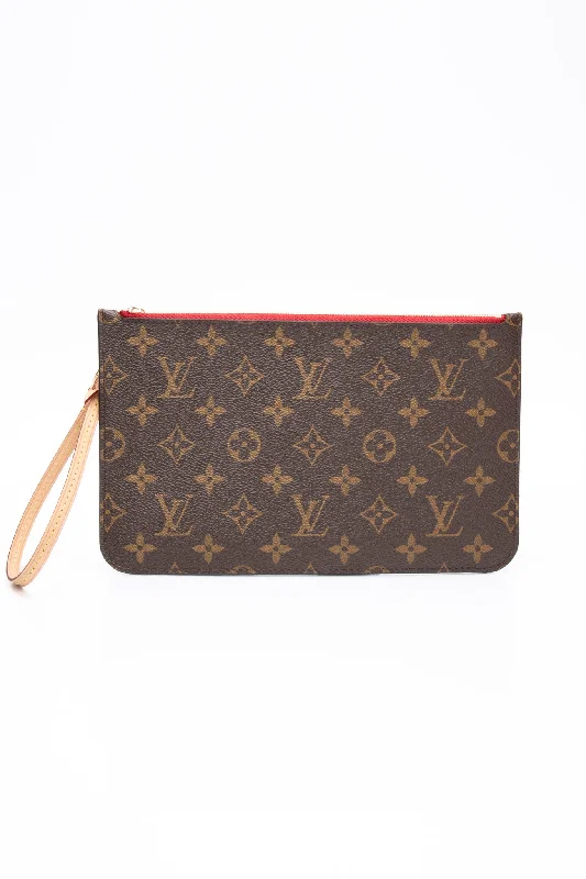 LOUIS VUITTON Monogram Red Interior Wristlet