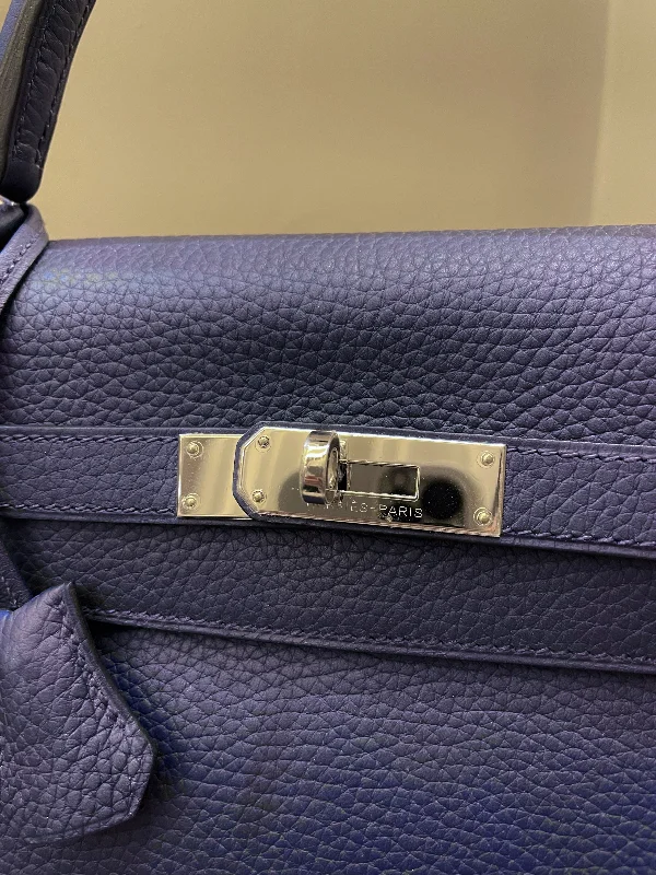 Hermes Kelly Retourne 35 Bleu Saphir Clemence