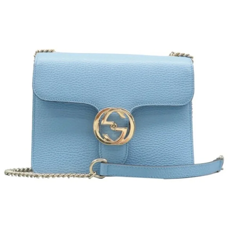 GUCCI Blue Leather Shoulder Bag