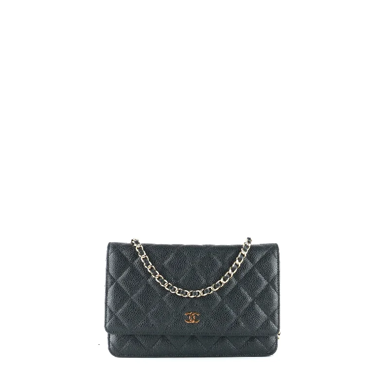 CHANEL - Sac Wallet On Chain Timeless en cuir caviar noir