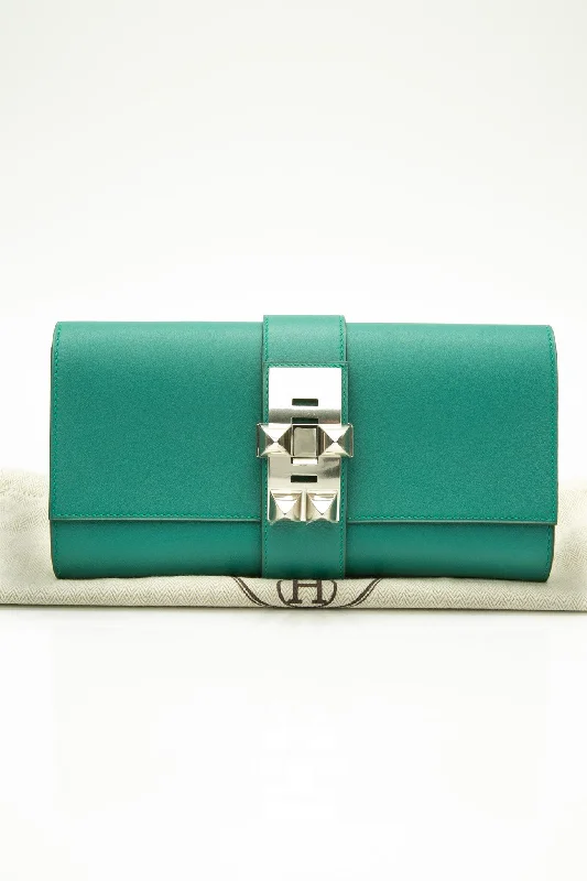 HERMES Malachite Green Swift Medor 23 Clutch