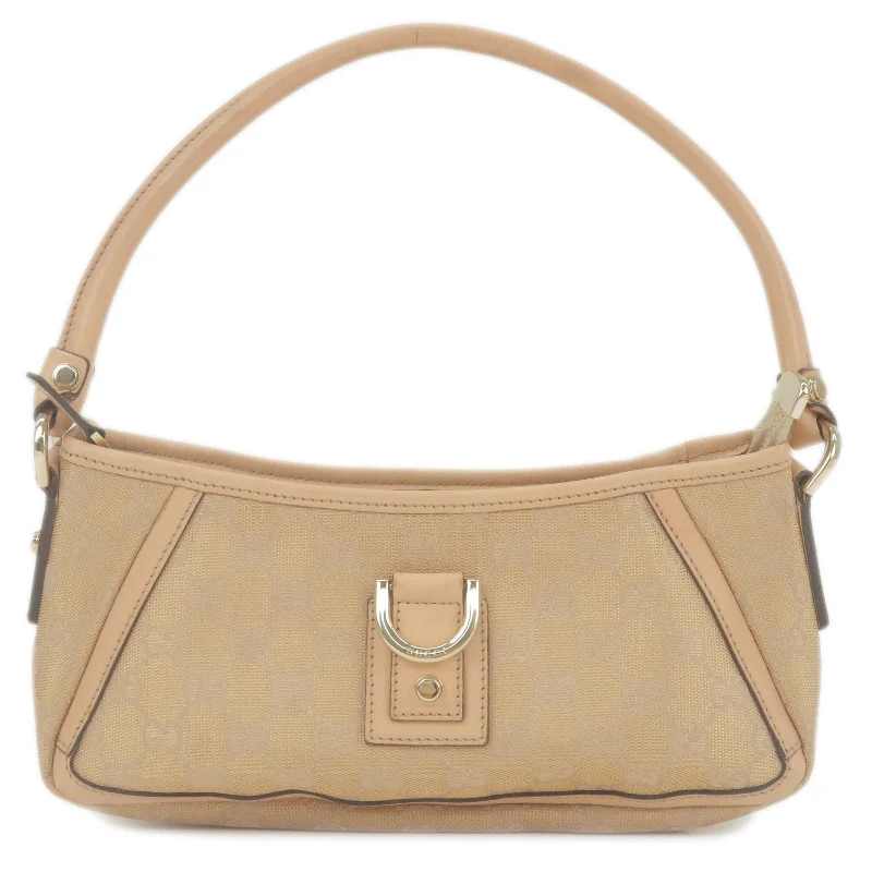 GUCCI Abbey GG Canvas Leather Shoulder Bag Beige Pink 130939