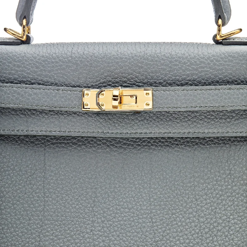 Hermes Kelly Retourne 25 Veau Togo 63 Vert Amande Gold Hardware