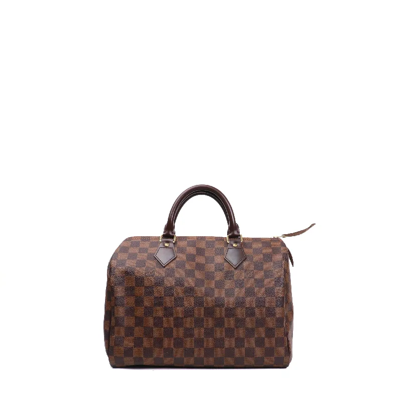 LOUIS VUITTON - Sac à main Speedy 30 Louis Vuitton en toile damier ébène