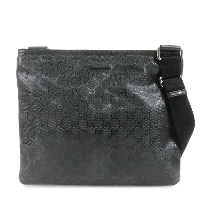 GUCCI GG Imprime PVC Leather Shoulder Bag Black 201446