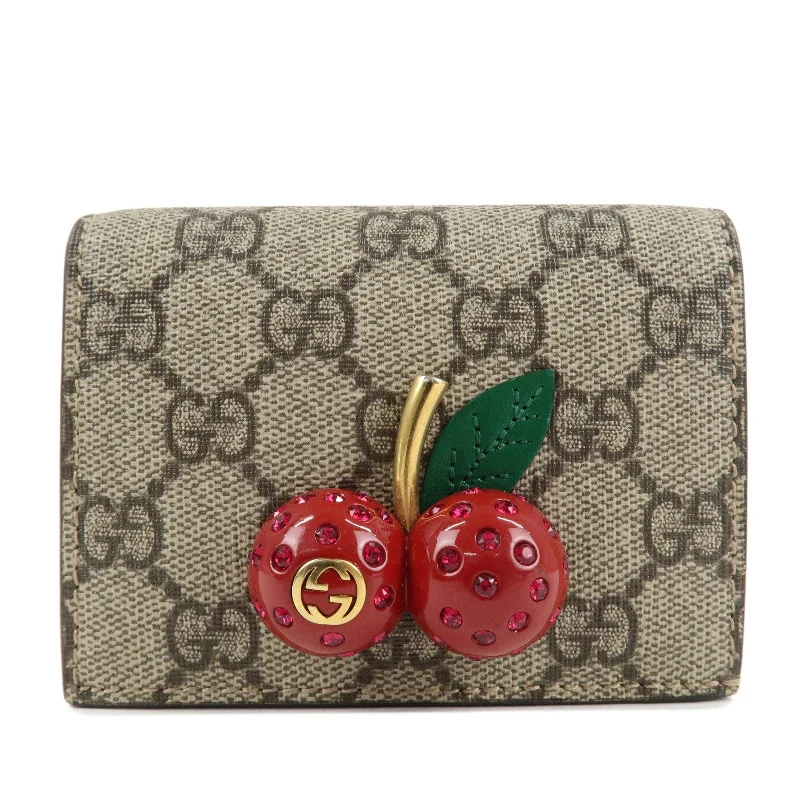 GUCCI Interlocking GG Supreme Plastic Card Case Coin Case Cherry