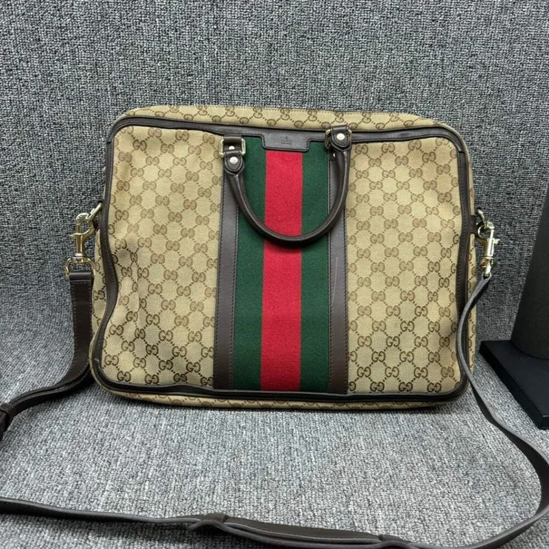 100% Authentic Gucci Web Briefcase Bag