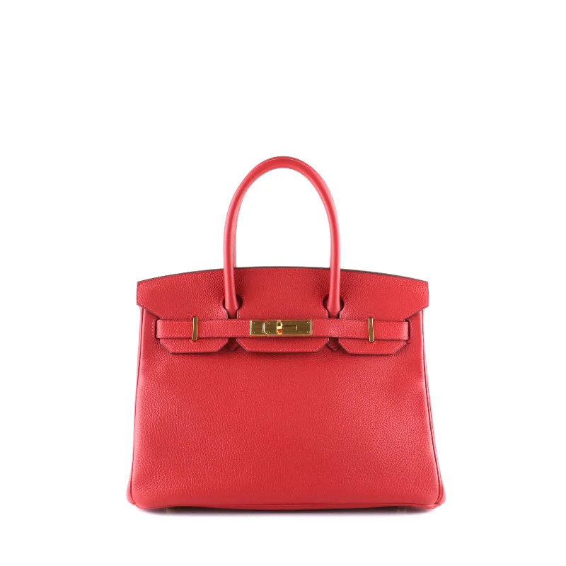 HERMÈS - Sac à main Birkin 30 en cuir togo rouge