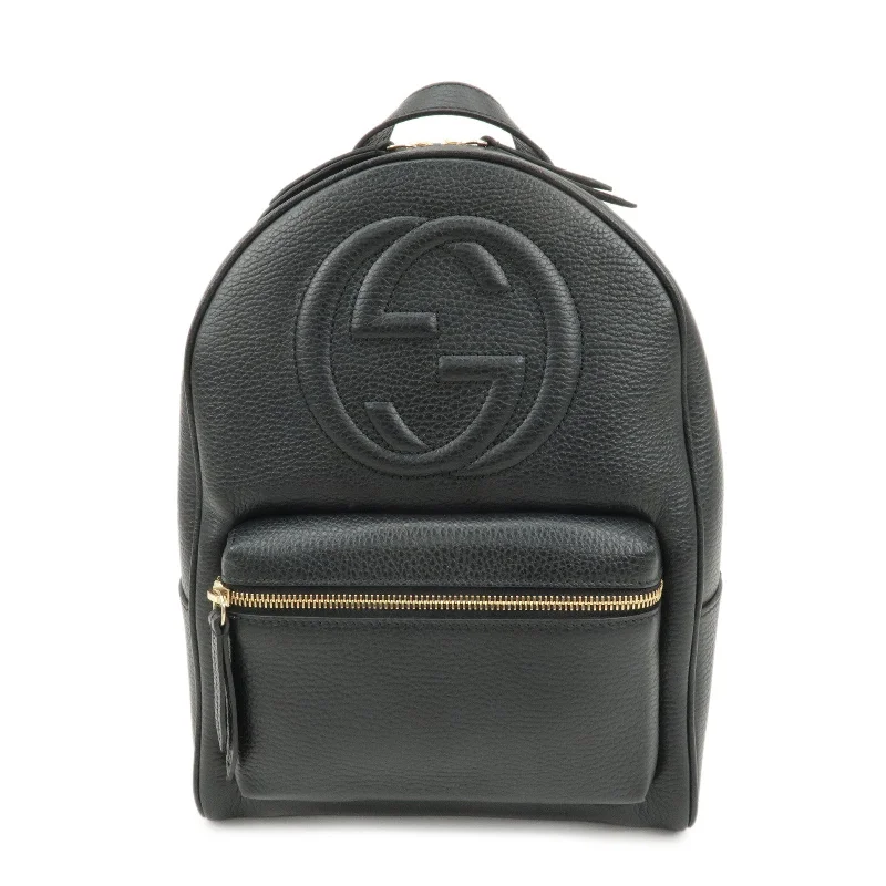 GUCCI SOHO Interlocking G Leather Chain Shoulder Rucksack 431570