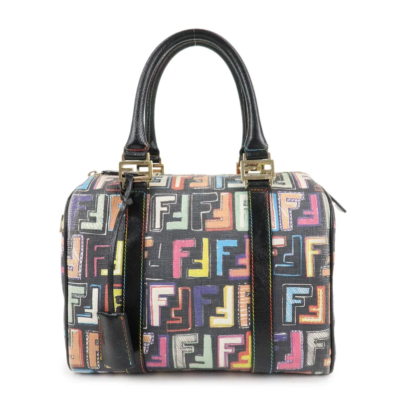 FENDI Zucca Canvas Leather Mini Boston Bag Multicolor 8BL068/BBP