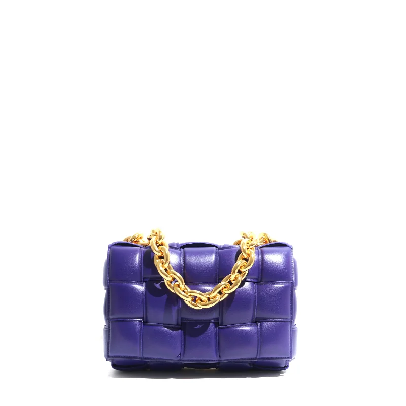 BOTTEGA VENETA - Sac à bandoulière Chain Cassette en cuir violet