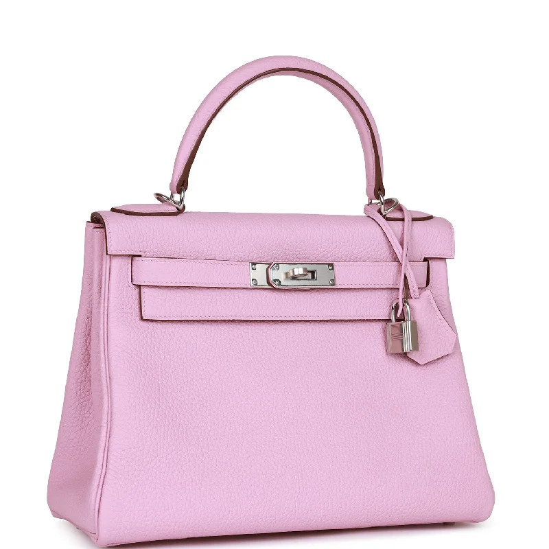 Hermes Kelly Retourne 28 Mauve Sylvestre Clemence Palladium Hardware