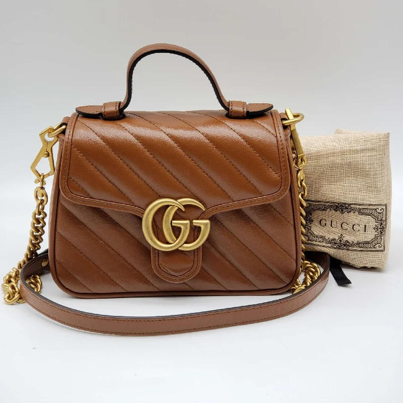 Brand New Gucci GG Mini Top Handle Brown Shoulder Bag