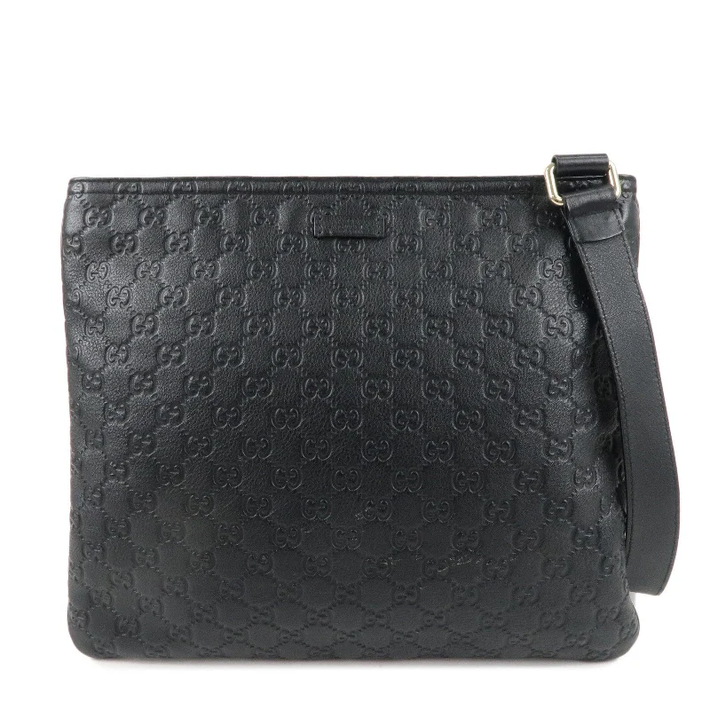 GUCCI Guccissima Leather Shoulder Bag Black 201446