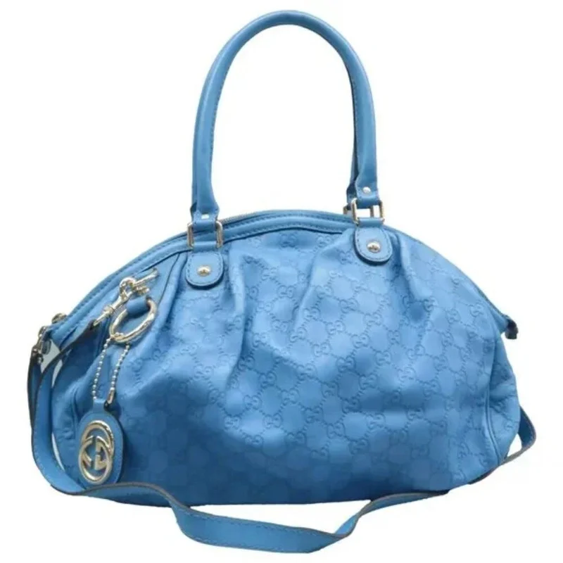 GUCCI Blue Leather Satchel