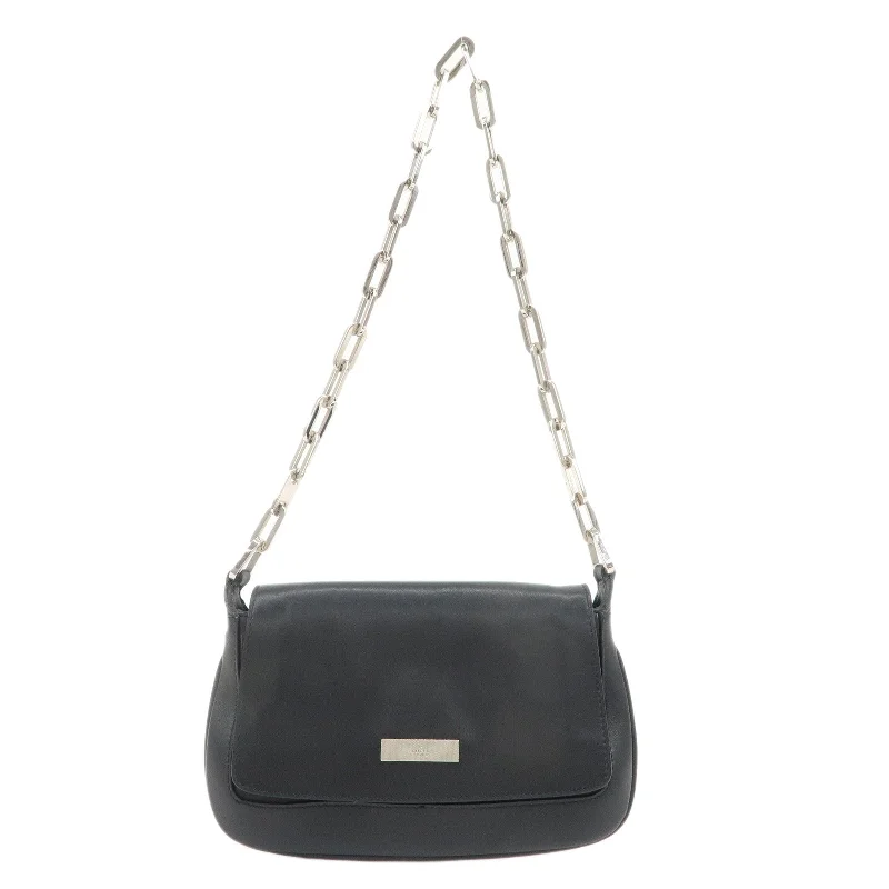 GUCCI Leather Chain Shoulder Bag 007.2033.1705 Black