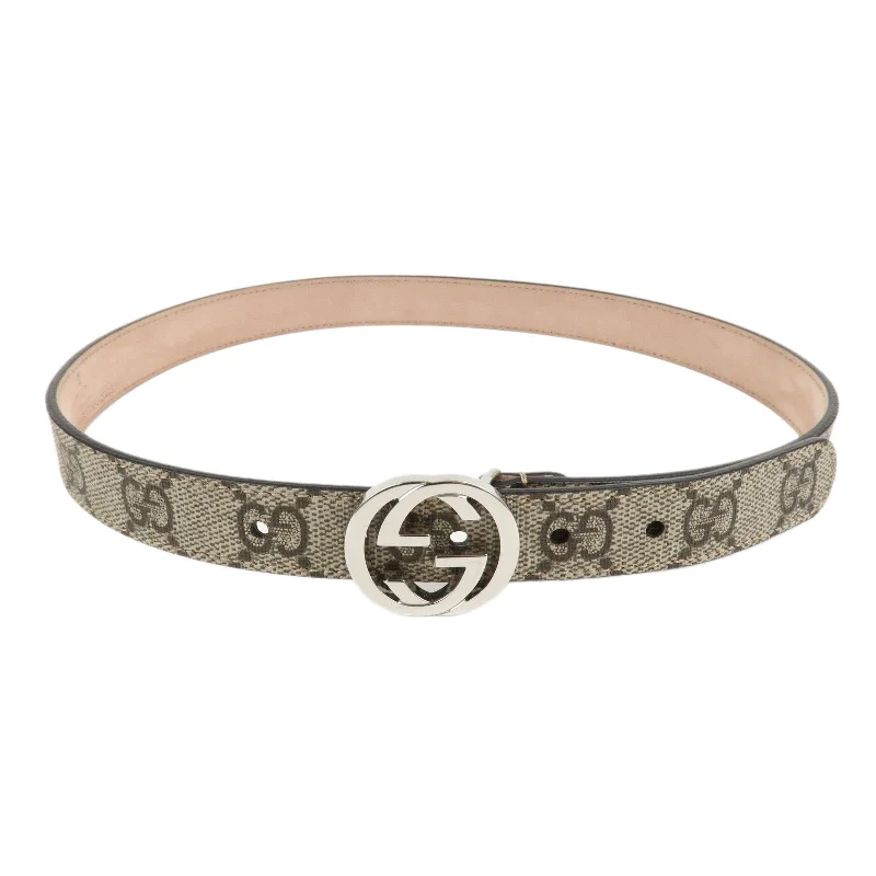 GUCCI Gucci Interlocking G GG Supreme Belt Beige 258395