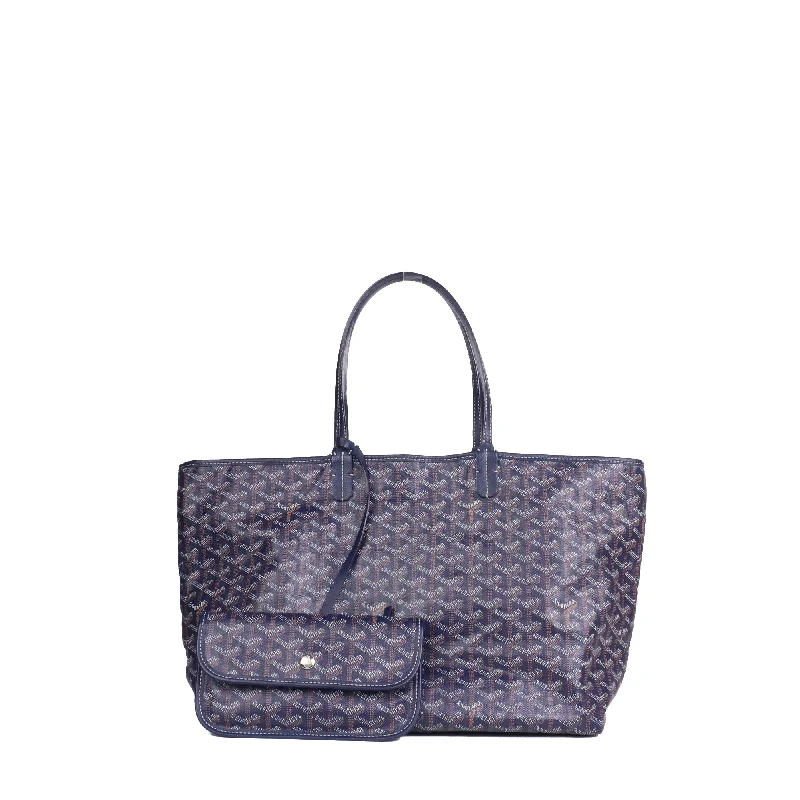 GOYARD - Sac cabas Saint Louis PM Goyard en toile enduite bleu marine