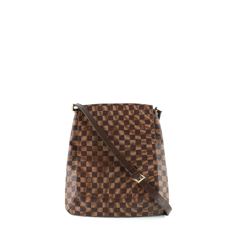 LOUIS VUITTON - Sac à bandoulière Musette Salsa GM en toile damier ébène